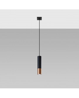 Lampa wisząca LOOPEZ 1 czarny/miedź Sollux SL.0946