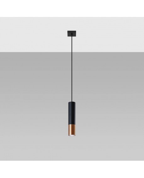 Lampa wisząca LOOPEZ 1 czarny/miedź Sollux SL.0946