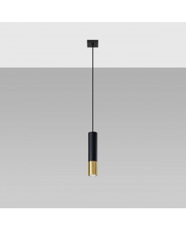 Lampa wisząca LOOPEZ 1 czarny/złoty Sollux SL.0952