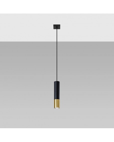 Lampa wisząca LOOPEZ 1 czarny/złoty Sollux SL.0952