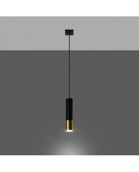Lampa wisząca LOOPEZ 1 czarny/złoty Sollux SL.0952