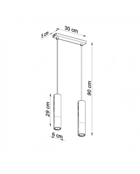 Lampa wisząca LOOPEZ 2 czarny/miedź Sollux SL.0947