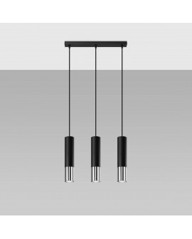 Lampa wisząca LOOPEZ 3L czarny/chrom Sollux SL.0942