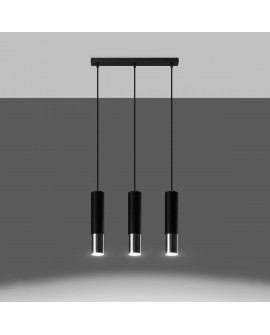 Lampa wisząca LOOPEZ 3L czarny/chrom Sollux SL.0942