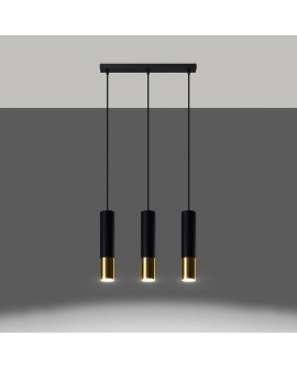 Lampa wisząca LOOPEZ 3L czarny/złoty Sollux SL.0954