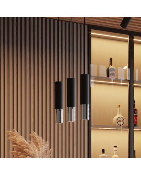 Lampa wisząca LOOPEZ 3P czarny/chrom Sollux SL.0943