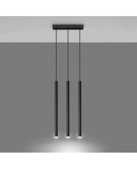 Lampa wisząca PASTELO 3 czarna Sollux SL.0470
