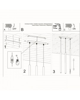 Lampa wisząca PASTELO 3 czarna Sollux SL.0470