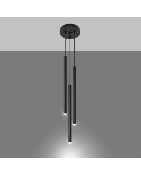 Lampa wisząca PASTELO 3P czarna Sollux SL.0471