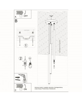 Lampa wisząca PASTELO 3P czarna Sollux SL.0471
