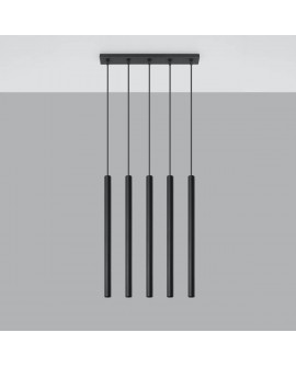 Lampa wisząca PASTELO 5 czarna Sollux SL.0472