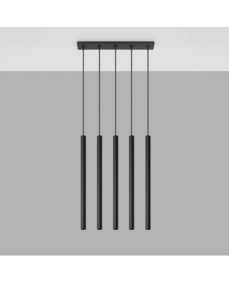 Lampa wisząca PASTELO 5 czarna Sollux SL.0472