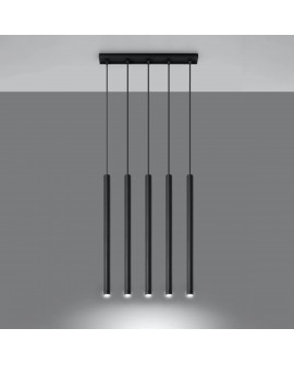 Lampa wisząca PASTELO 5 czarna Sollux SL.0472