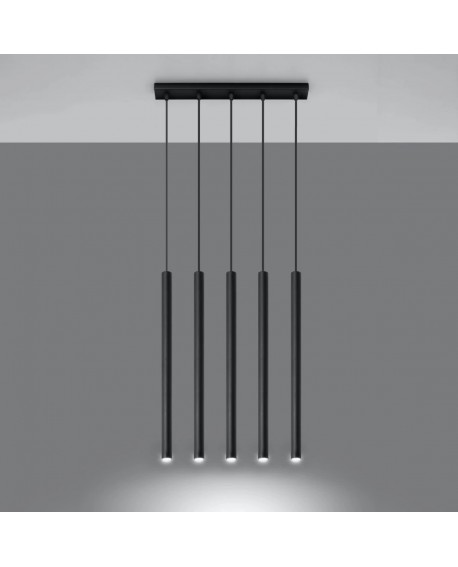 Lampa wisząca PASTELO 5 czarna Sollux SL.0472