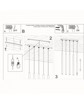 Lampa wisząca PASTELO 5 czarna Sollux SL.0472