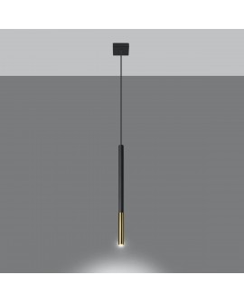 Lampa wisząca MOZAICA 1 czarny/złoto Sollux SL.0891
