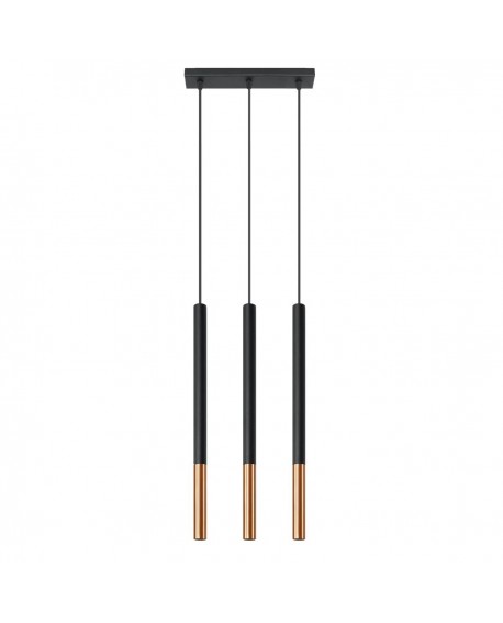 Lampa wisząca MOZAICA 3L czarny/miedź Sollux SL.0889