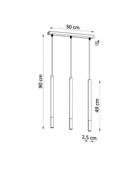 Lampa wisząca MOZAICA 3L czarny/miedź Sollux SL.0889
