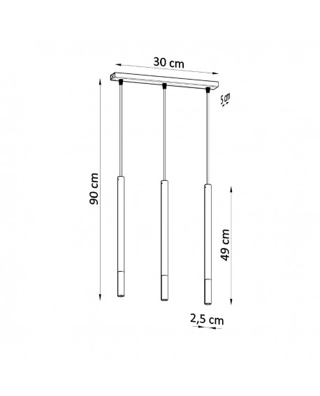 Lampa wisząca MOZAICA 3L czarny/miedź Sollux SL.0889