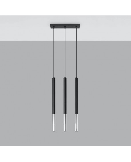 Lampa wisząca MOZAICA 3L czarny/chrom Sollux SL.0886