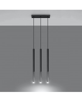 Lampa wisząca MOZAICA 3L czarny/chrom Sollux SL.0886
