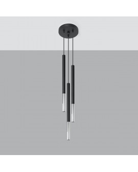 Lampa wisząca MOZAICA 3P czarny/chrom Sollux SL.0887