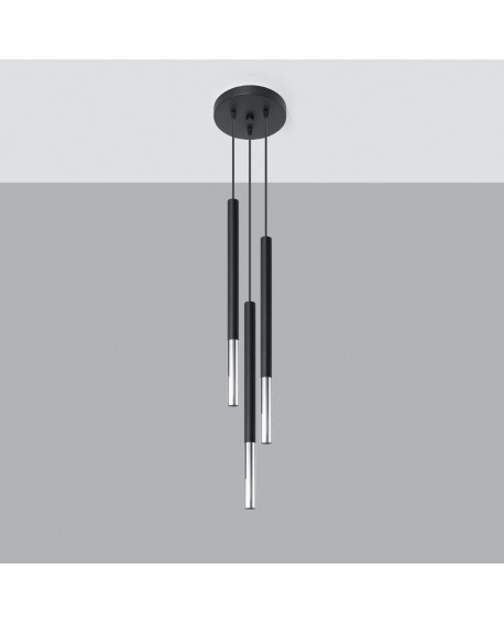 Lampa wisząca MOZAICA 3P czarny/chrom Sollux SL.0887