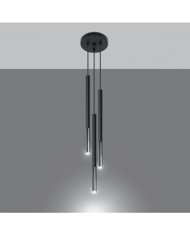 Lampa wisząca MOZAICA 3P czarny/chrom Sollux SL.0887