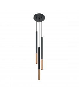 Lampa wisząca MOZAICA 3P czarny/miedź Sollux SL.0890