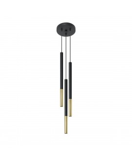 Lampa wisząca MOZAICA 3P czarny/złoto Sollux SL.0893