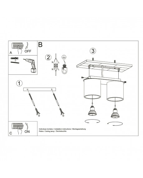 Plafon ORBIS 2 biały Sollux SL.0056