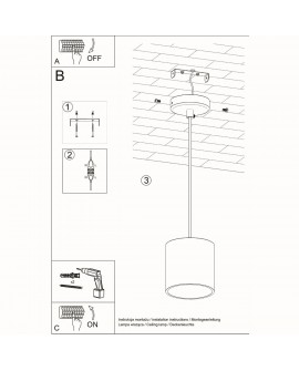 Lampa wisząca ORBIS 1 szary Sollux SL.0052