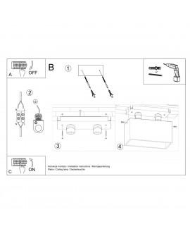 Plafon QUAD MAXI szary Sollux SL.0382