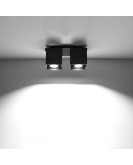 Plafon QUAD 2 czarny Sollux SL.0063