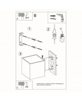 Kinkiet QUAD 1 szary Sollux SL.0058
