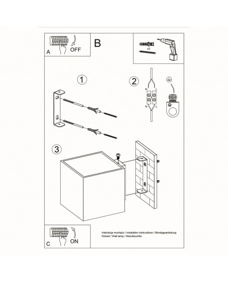 Kinkiet QUAD 1 szary Sollux SL.0058