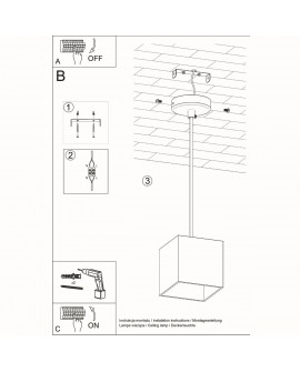 Lampa wisząca QUAD 1 szary Sollux SL.0061
