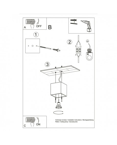 Plafon QUAD 1 antracyt Sollux SL.0567