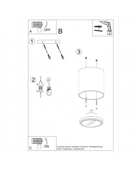 Plafon TIUBE biały Sollux SL.0695
