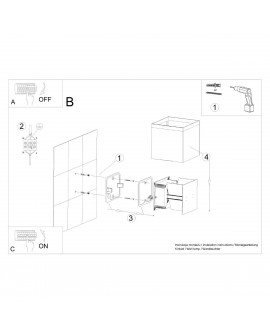 Kinkiet LUCA czarny LED IP54 Sollux SL.0545