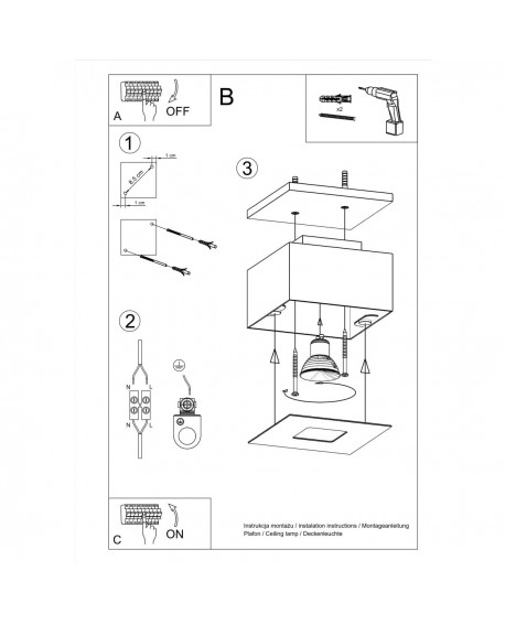 Plafon MONO 1 czarny Sollux SL.0070