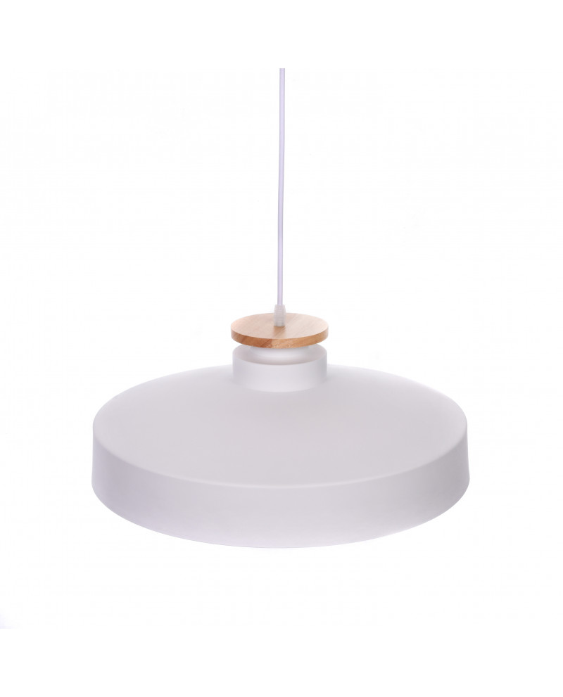 biała lampa wisząca ludor lumina deco z detalem montażowym