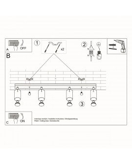Plafon RING 4L biały Sollux SL.0331