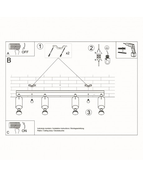 Plafon RING 4L biały Sollux SL.0331