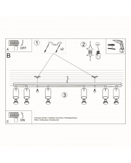 Plafon RING 6L biały Sollux SL.0333