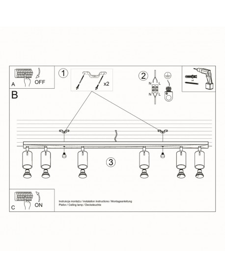 Plafon RING 6L chrom Sollux SL.0732