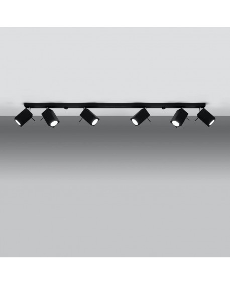 Plafon MERIDA 6L czarny Sollux SL.0460