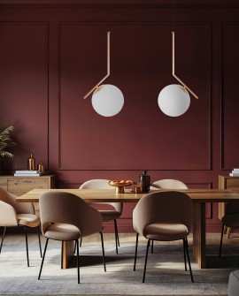 LAMPA WISZĄCA NOWOCZESNA ZŁOTA BIAŁA KULA SORENTO 20 LUMINA DECO