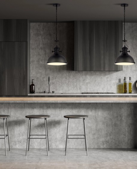 LAMPA WISZĄCA INDUSTRIALNA CZARNA DUŻA ELIGIO W3