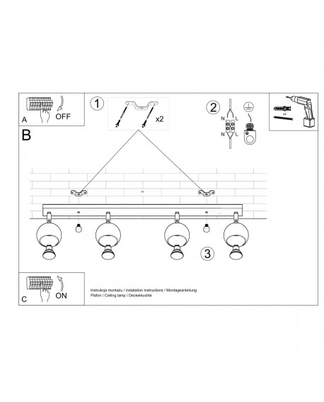 Plafon OCULARE 4L biały Sollux SL.0441